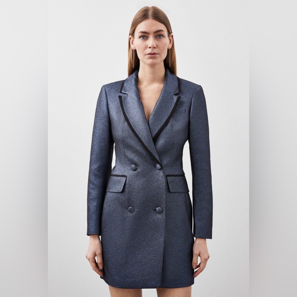 KAREN MILLEN Open Back Mini Blazer Dress Size 8 US
